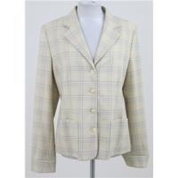 Burberry, size 14 cream mix checked fine wool jacket