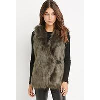 Buckled Faux Fur Vest