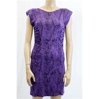 Butterfly by MW Size 12 Purple and Black Fitted Dress
