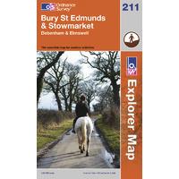 Bury St Edmunds & Stowmarket - OS Explorer Map Sheet Number 211