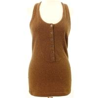 Burberry Size S High Quality Soft and Luxurious Cashmere Blend Mocha Brown Sparkle Vest Top