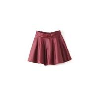 burgundy faux leather skater skirt size one size