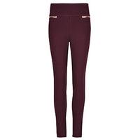 Burgundy Zip Detail Skinny Trousers