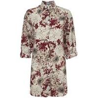 Burgundy & Stone Dandelion Print Longline Shirt