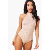 Burnout Halter Bodysuit - stone