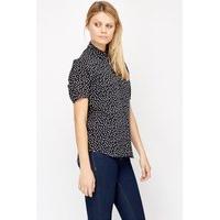 button front polka dot shirt