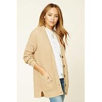 Button-Front Ribbed Cardigan