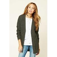 Button-Front Ribbed Cardigan