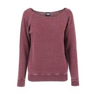 Burgundy Burnout Open Edge Crewneck - Size: L