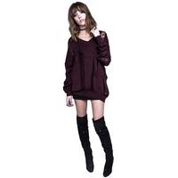 Burgundy Project X Drop Needle Oversized Sweater - Size: M