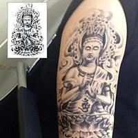 Buddha Tathagata Lotus Throne Tattoo Stickers Temporary Tattoos(1 Pc)