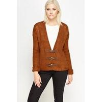 Buckle Front Loose Knit Cardigan