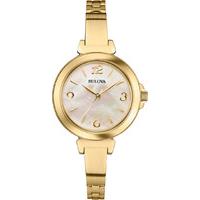 Bulova Watch Dress Gold IP Bangle