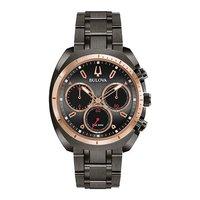 bulova gents gunmetal and rose gold curv watch