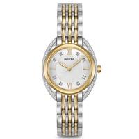 Bulova Ladies Diamond Two Tone Bracelet Watch 98R229