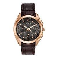 Bulova Gents Brown Leather Curv Chronograph Watch