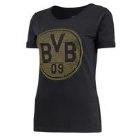 bvb rhinestone crest t shirt black womens