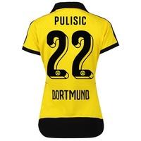 BVB Home Shirt 2015/16 - Womens with Sponsor Yellow with Pulisic 22 printing