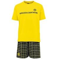 BVB Check Shorts and T-Shirt Pyjamas - Yellow/Black