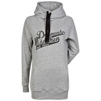 bvb extra long hoodie charcoal womens grey