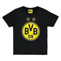 bvb large crest t shirt black junior black