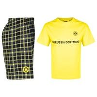 bvb check shorts and t shirt pyjamas yellowblack yellow