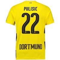 BVB Home Shirt 2017-18 with Pulisic 22 printing, Yellow/Black