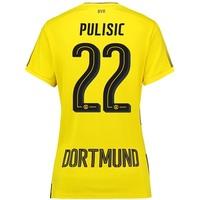 BVB Home Shirt 2017-18 - Womens with Pulisic 22 printing, Yellow/Black