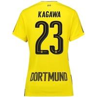 BVB Home Shirt 2017-18 - Womens with Kagawa 23 printing, Yellow/Black