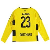 bvb home shirt 2017 18 kids long sleeve with kagawa 23 printing yellow ...