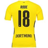 BVB Home Authentic Shirt 2017-18 with Rode 18 printing, Yellow/Black