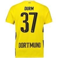 BVB Home Shirt 2017-18 with Durm 37 printing, Yellow/Black