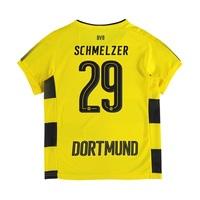 BVB Home Shirt 2017-18 - Kids with Schmelzer 29 printing, Yellow/Black