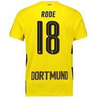 BVB Home Shirt 2017-18 with Rode 18 printing, Yellow/Black