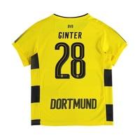 BVB Home Shirt 2017-18 - Kids with Ginter 28 printing, Yellow/Black