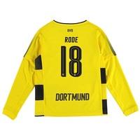 bvb home shirt 2017 18 kids long sleeve with rode 18 printing yellowbl ...