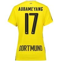 BVB Home Shirt 2017-18 - Womens with Aubameyang 17 printing, Yellow/Black