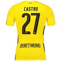 BVB Home Authentic Shirt 2017-18 with Castro 27 printing, Yellow/Black