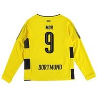 BVB Home Shirt 2017-18 - Kids - Long Sleeve with Mor 9 printing, Yellow/Black