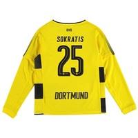 BVB Home Shirt 2017-18 - Kids - Long Sleeve with Sokratis 25 printing, Yellow/Black