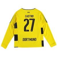 bvb home shirt 2017 18 kids long sleeve with castro 27 printing yellow ...