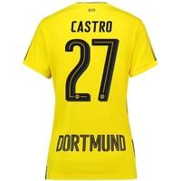 bvb home shirt 2017 18 womens with castro 27 printing yellowblack