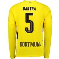 bvb home shirt 2017 18 long sleeve with bartra 5 printing yellowblack
