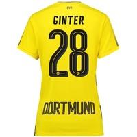 bvb home shirt 2017 18 womens with ginter 28 printing yellowblack