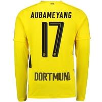 bvb home shirt 2017 18 long sleeve with aubameyang 17 printing yellowb ...