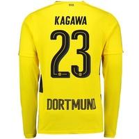 bvb home shirt 2017 18 long sleeve with kagawa 23 printing yellowblack