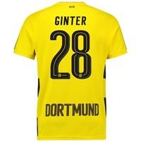 BVB Home Shirt 2017-18 with Ginter 28 printing, Yellow/Black