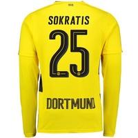 bvb home shirt 2017 18 long sleeve with sokratis 25 printing yellowbla ...