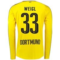 BVB Home Shirt 2016-17 - Long Sleeve with Weigl 33 printing, Yellow/Black