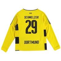 BVB Home Shirt 2017-18 - Kids - Long Sleeve with Schmelzer 29 printing, Yellow/Black